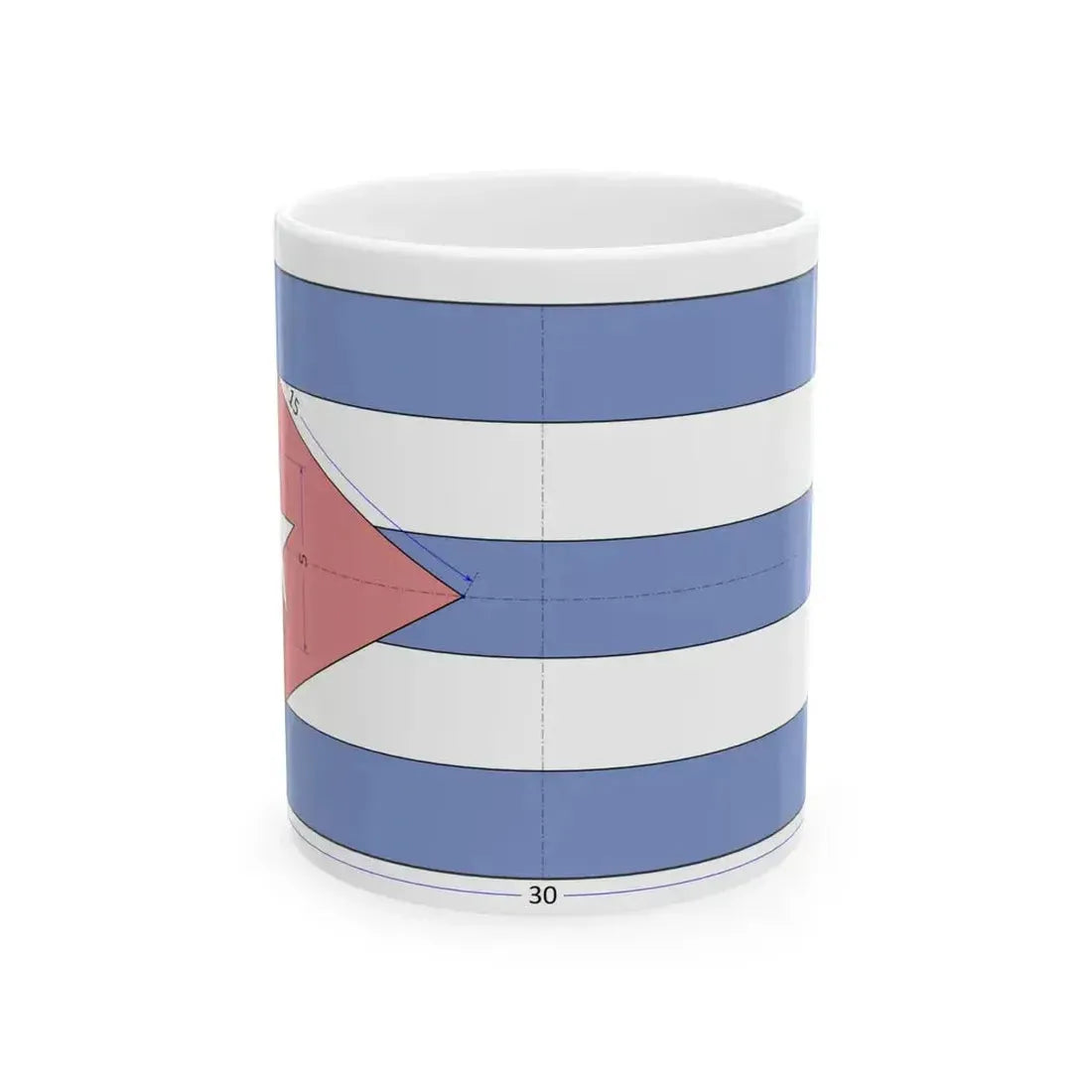 Flag of Cuba construction sheet (Cuba) White Coffee Mug 11oz - Go Mug Yourself