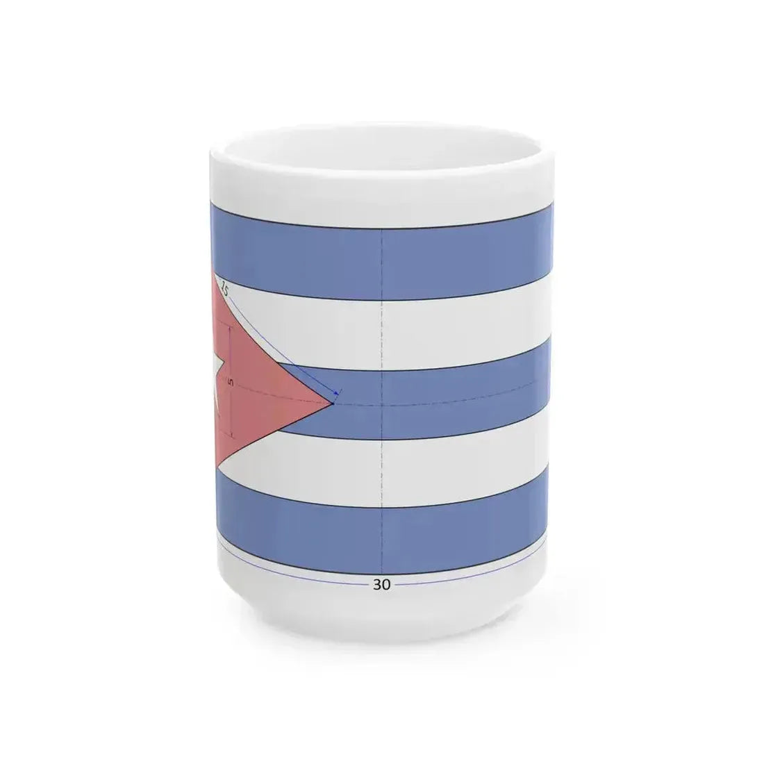 Flag of Cuba construction sheet (Cuba) White Coffee Mug 15oz - Go Mug Yourself