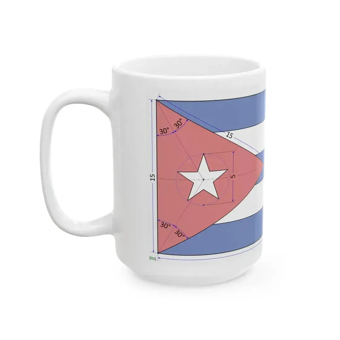 Flag of Cuba construction sheet (Cuba) White Coffee Mug - Go Mug Yourself