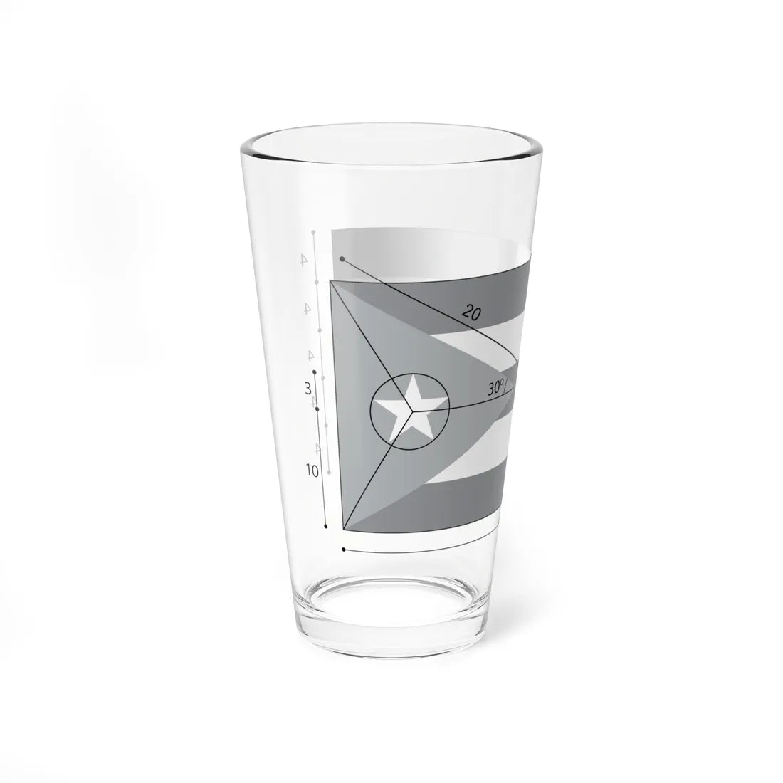 Flag of Cuba constructios (Cuba) Pint Glass 16oz - Go Mug Yourself
