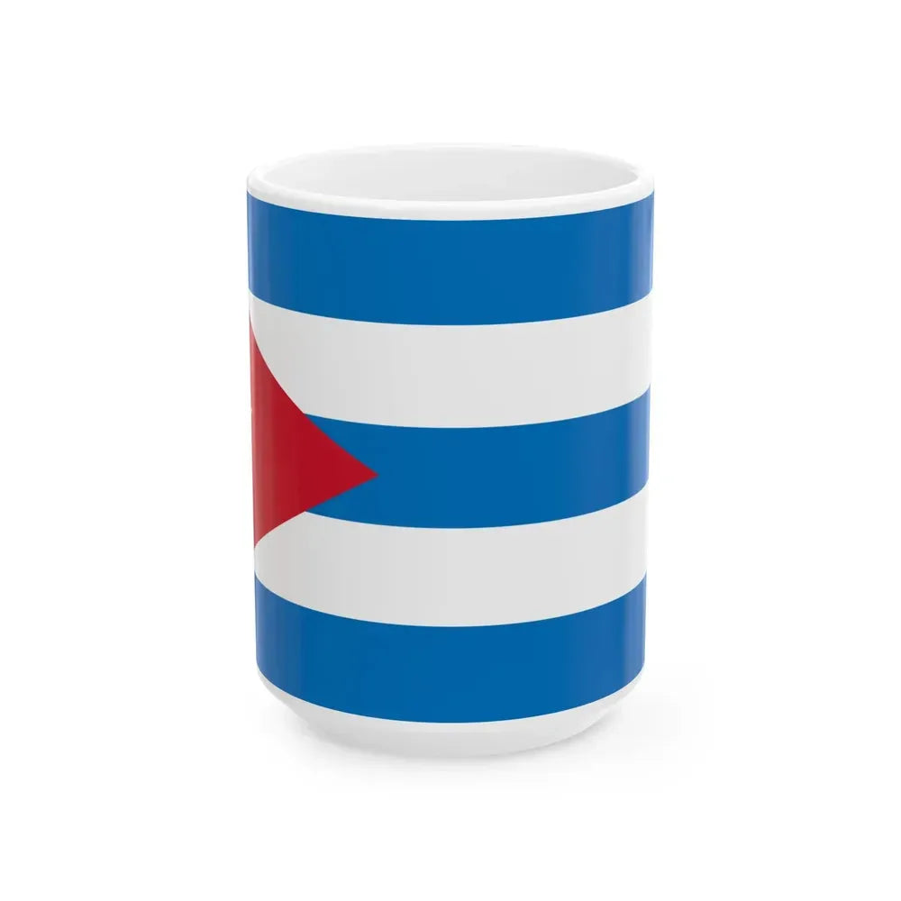 Flag of Cuba sky blue (Cuba) White Coffee Mug 15oz - Go Mug Yourself