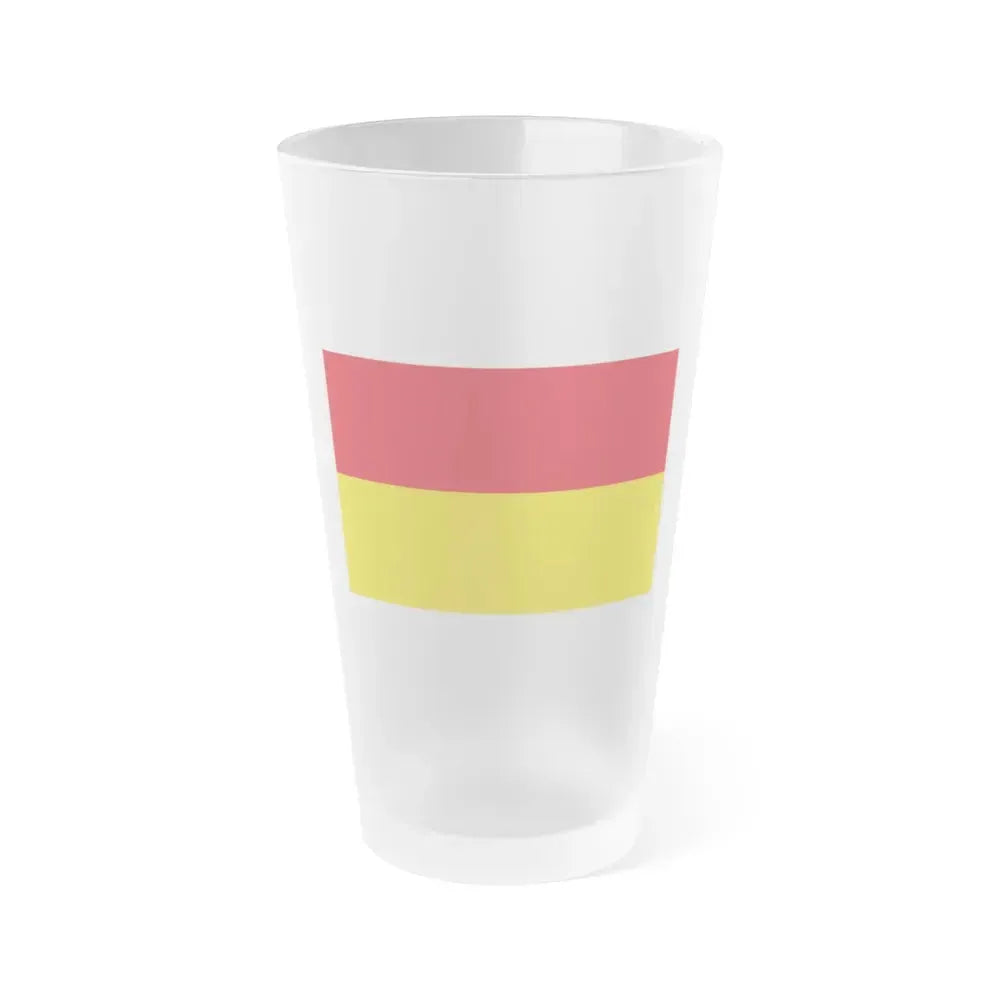 Flag of Cuenca Ecuador - Frosted Pint Glass 16oz 16oz Frosted - Go Mug Yourself