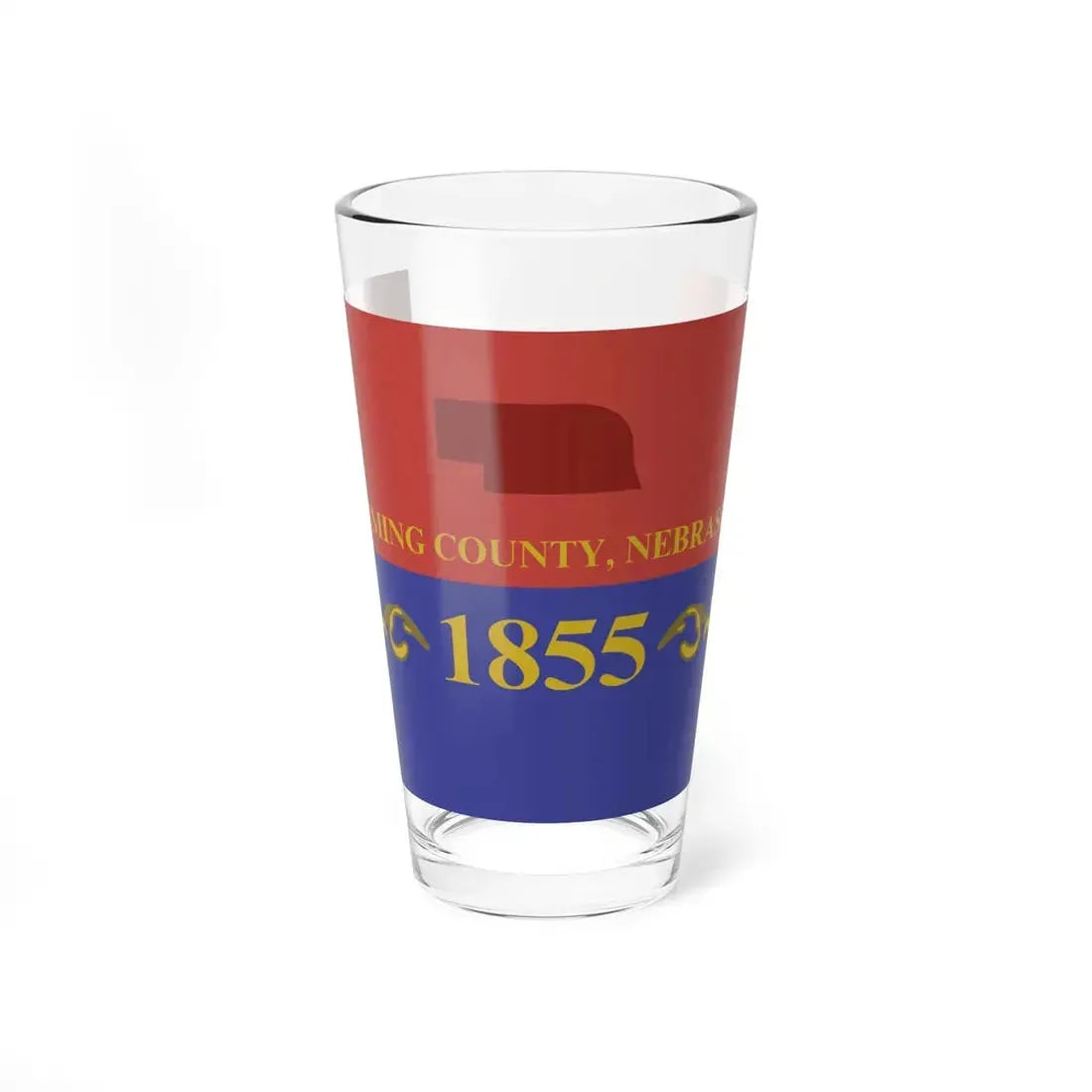 Flag of Cuming County Nebraska (United States) Pint Glass 16oz 16oz - Go Mug Yourself