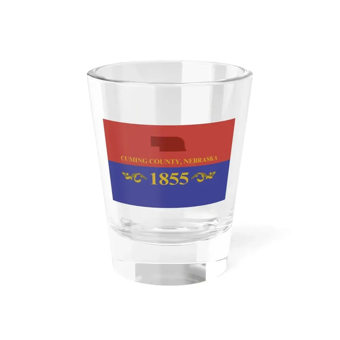 Flag of Cuming County Nebraska (United States) Shot Glass 1.5oz 1.5oz - Go Mug Yourself