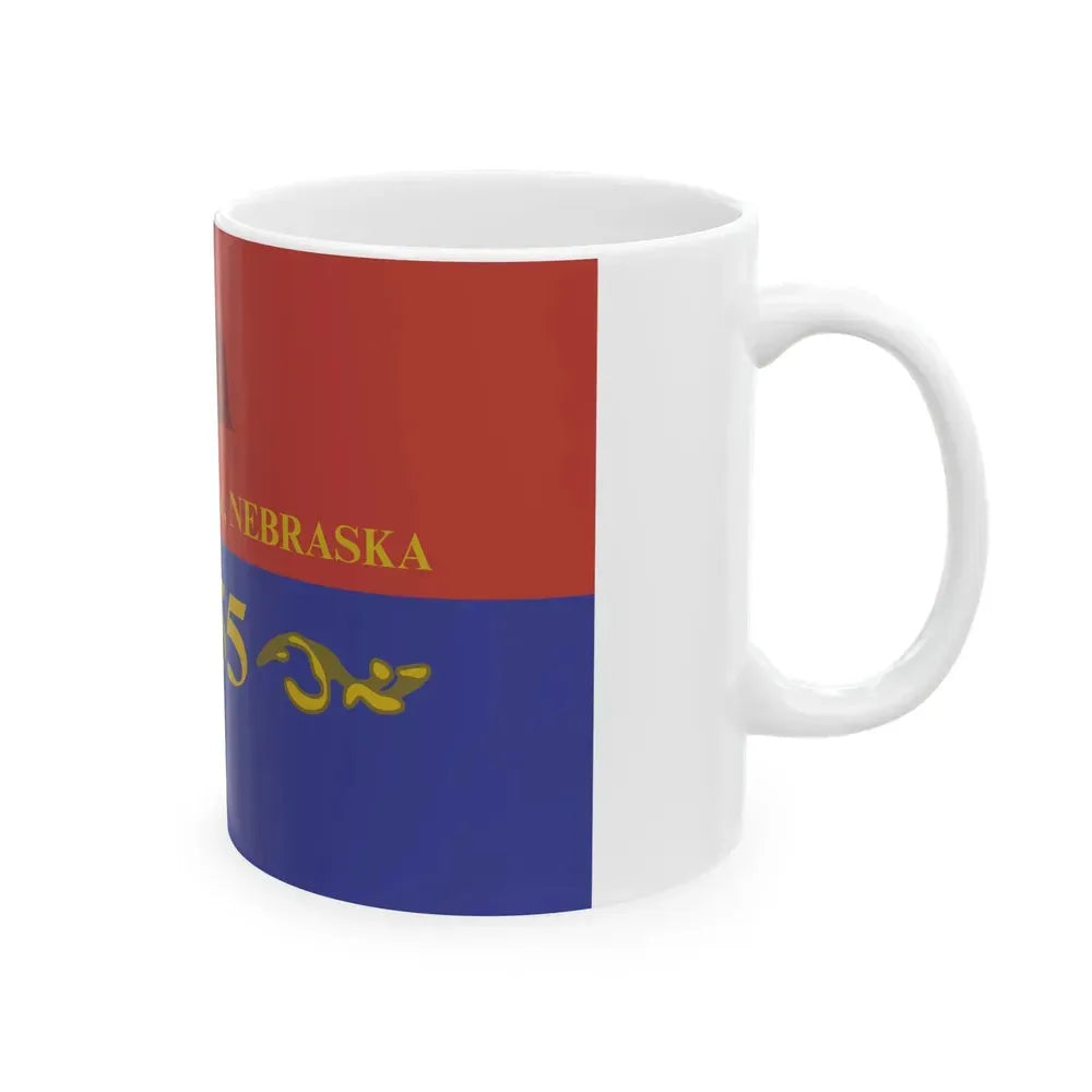 Flag of Cuming County Nebraska (United States) White Coffee Mug - Go Mug Yourself