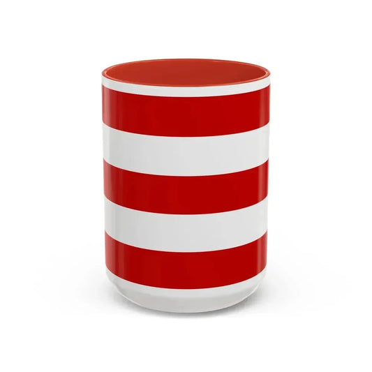 Flag of Cuneo Italy - Accent Coffee Mug 15oz Red - Go Mug Yourself