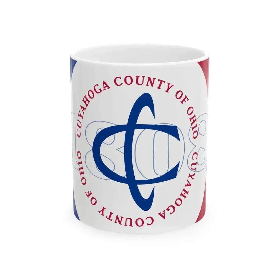 Flag of Cuyahoga County Ohio pre 2014 (United States) White Coffee Mug 11oz - Go Mug Yourself