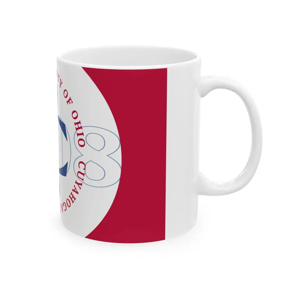 Flag of Cuyahoga County Ohio pre 2014 (United States) White Coffee Mug - Go Mug Yourself
