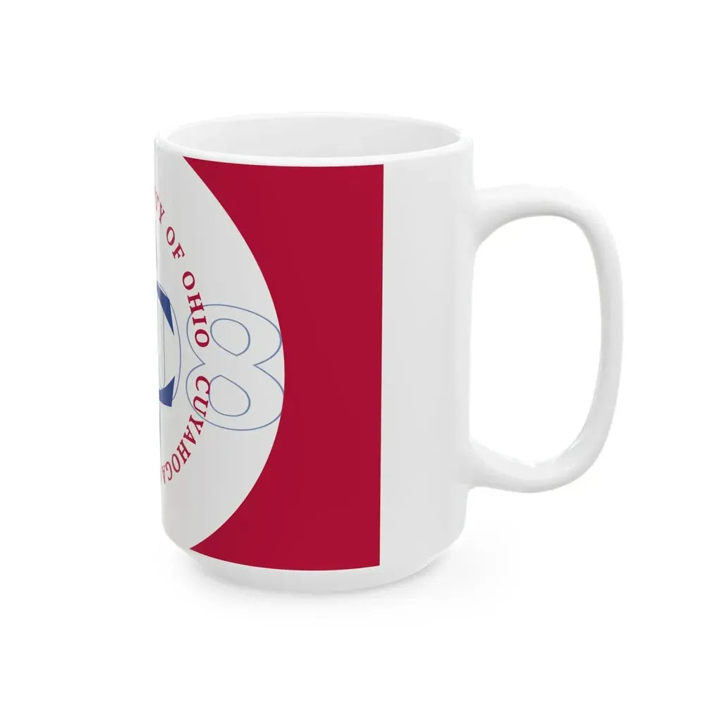 Flag of Cuyahoga County Ohio pre 2014 (United States) White Coffee Mug - Go Mug Yourself