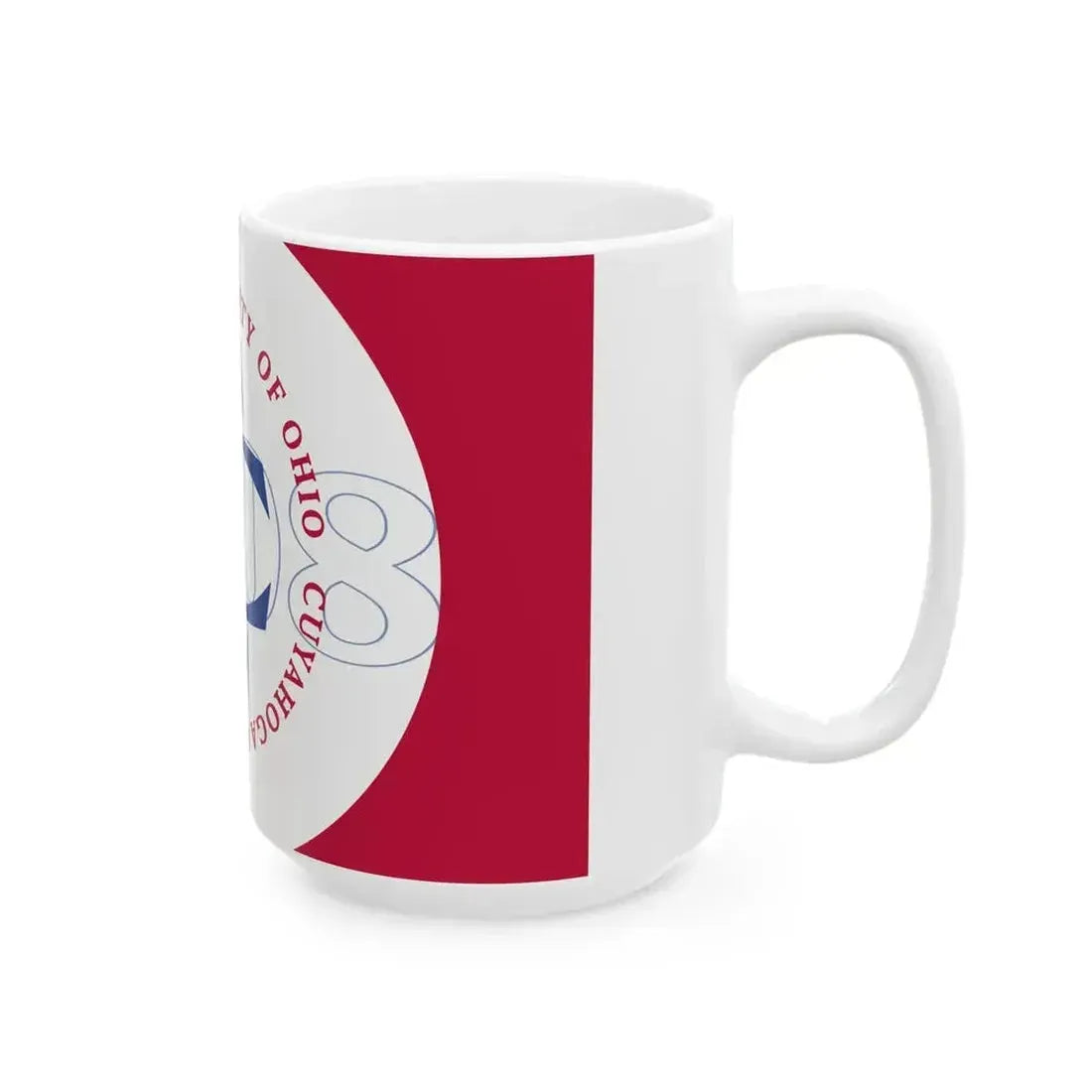 Flag of Cuyahoga County Ohio pre 2014 (United States) White Coffee Mug - Go Mug Yourself