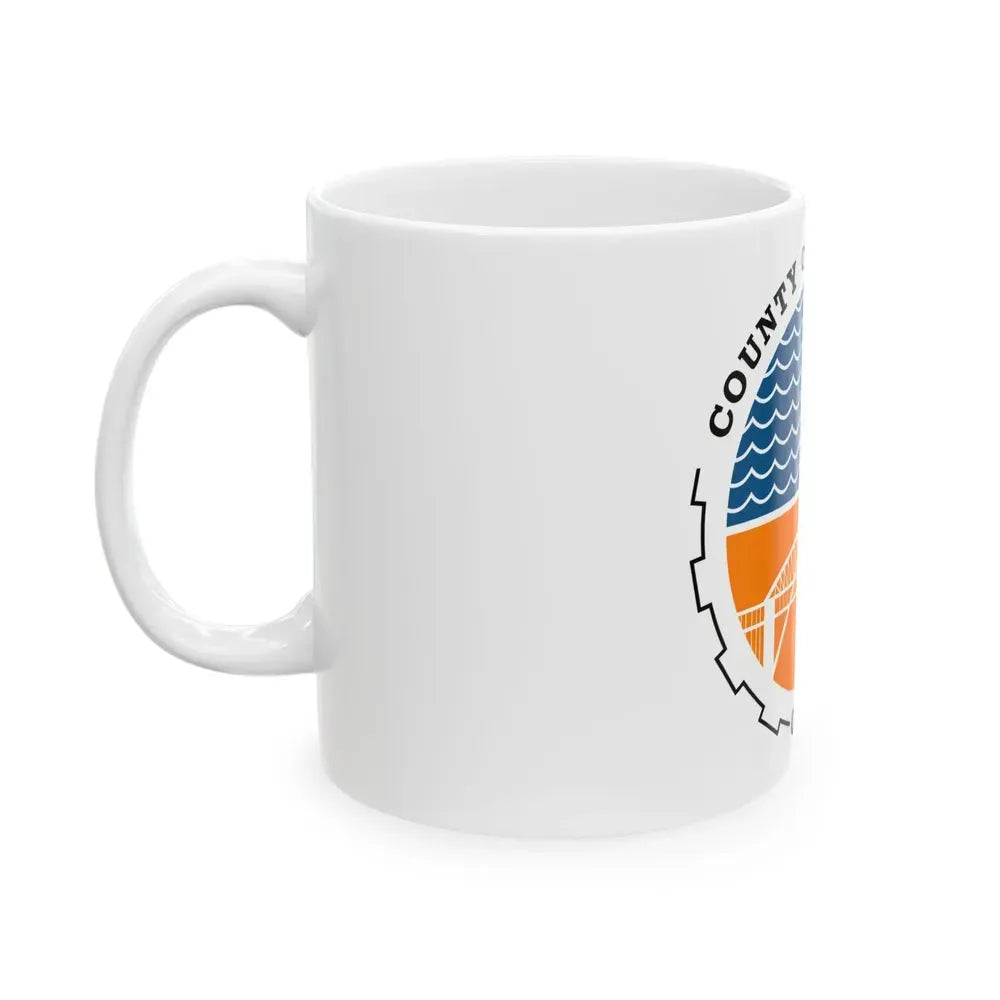 Flag of Cuyahoga County Ohio (United States) White Coffee Mug - Go Mug Yourself