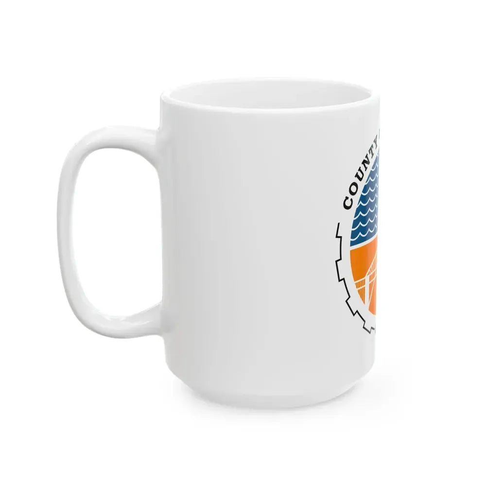 Flag of Cuyahoga County Ohio (United States) White Coffee Mug - Go Mug Yourself