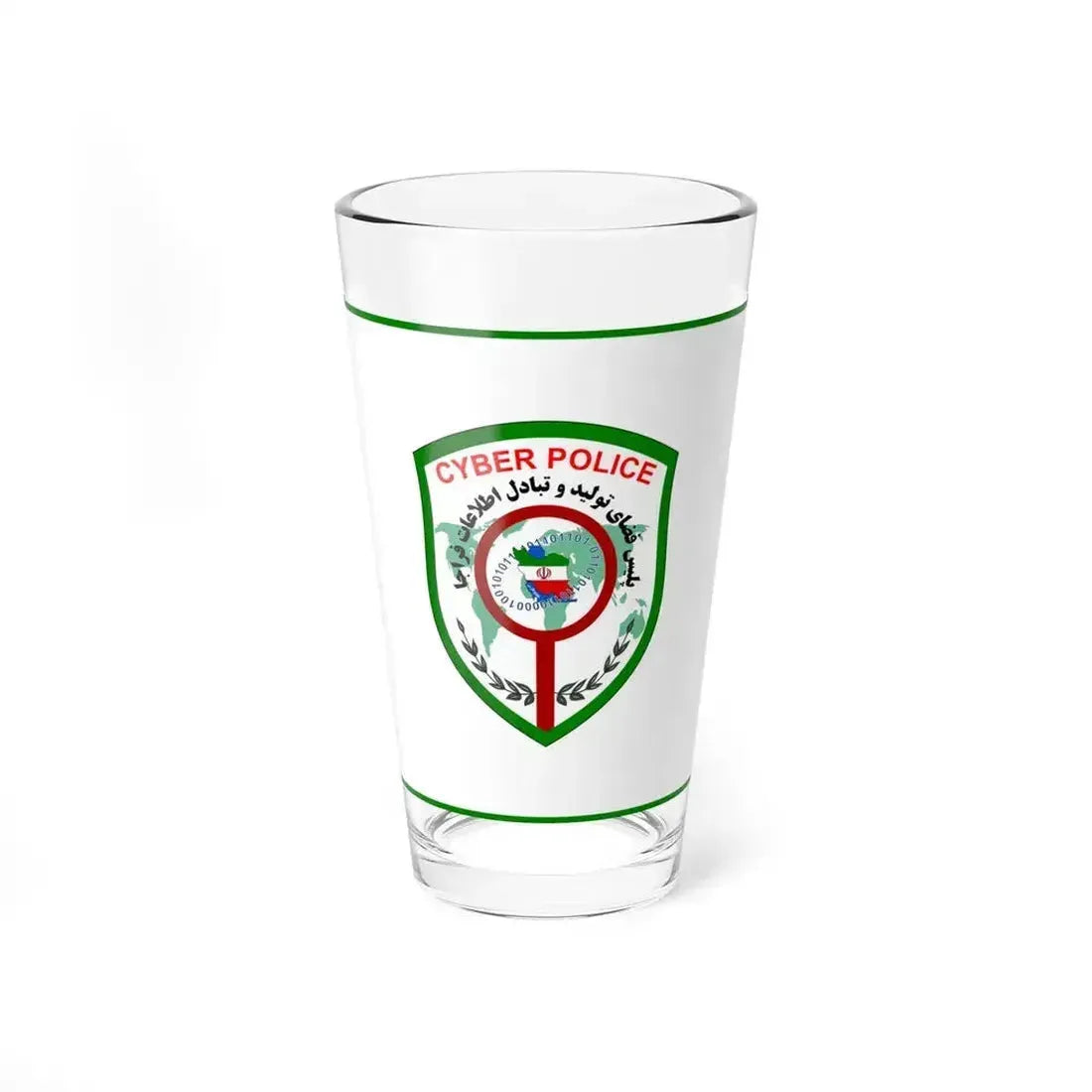 Flag of Cyber Police FATA of Islamic Republic of Iran (Iran) Pint Glass 16oz 16oz - Go Mug Yourself