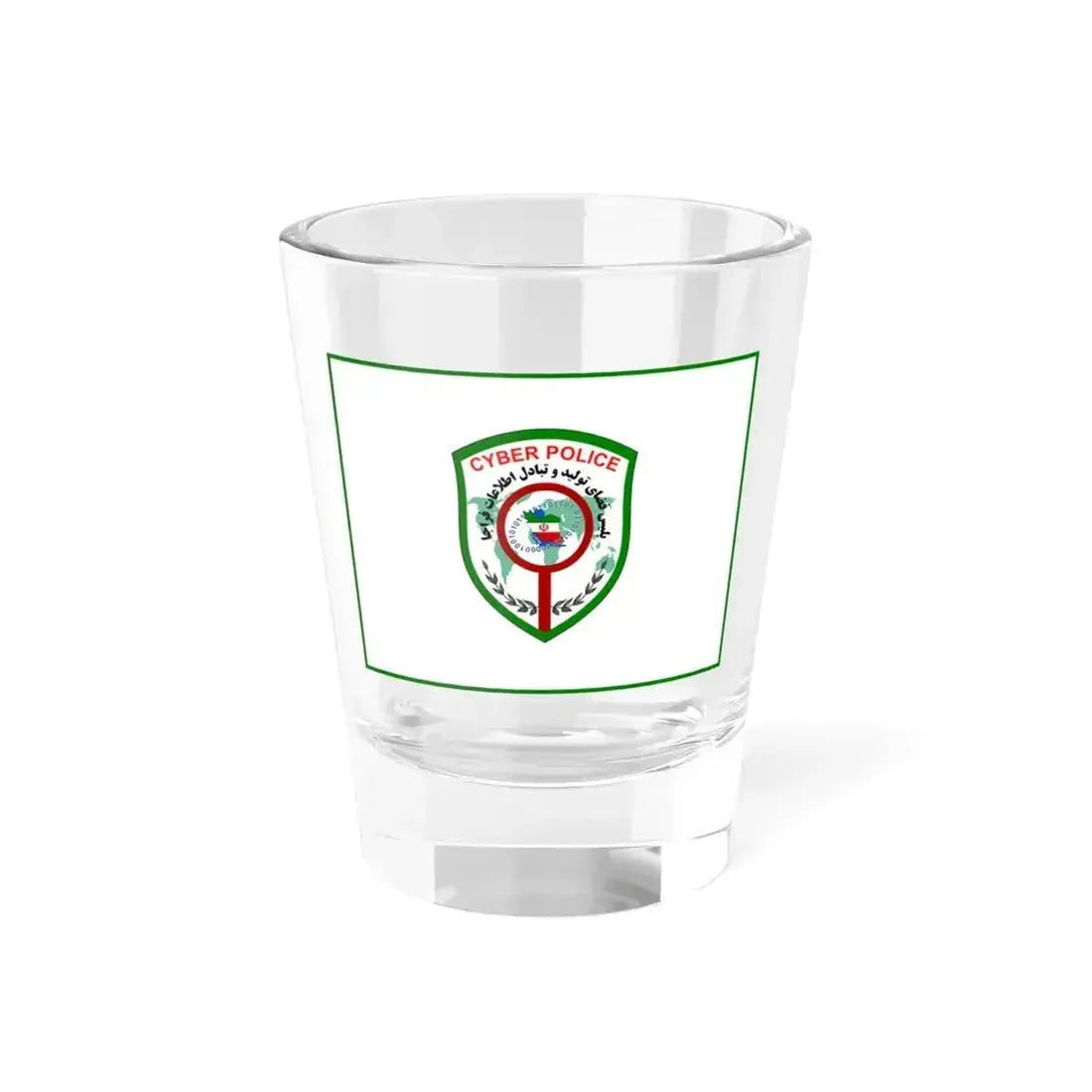 Flag of Cyber Police FATA of Islamic Republic of Iran (Iran) Shot Glass 1.5oz 1.5oz - Go Mug Yourself