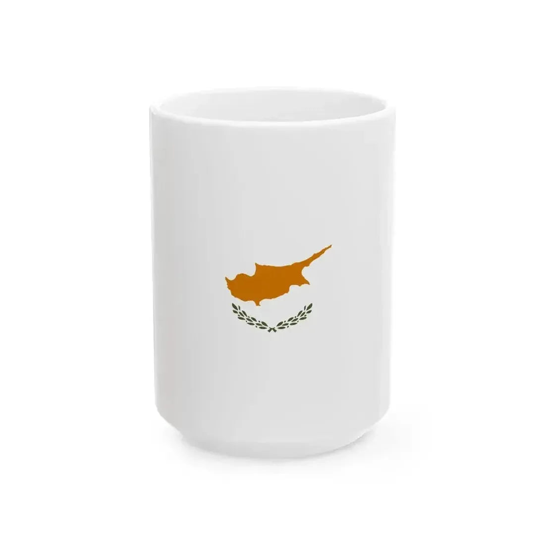 Flag of Cyprus vertical (Cyprus) White Coffee Mug 15oz - Go Mug Yourself