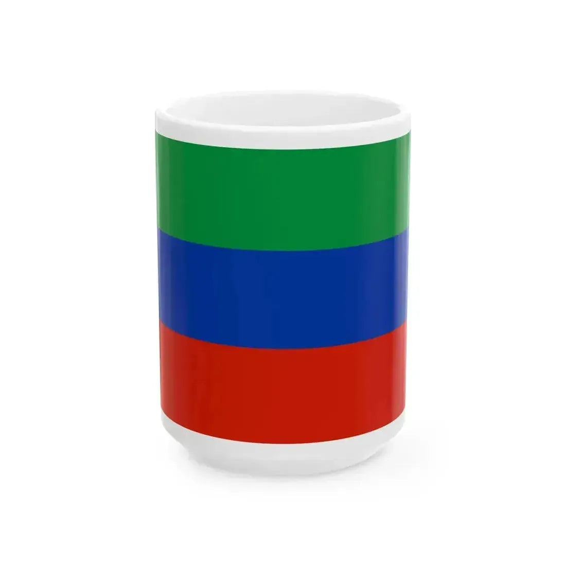 Flag of Dagestan (Russia) White Coffee Mug 15oz - Go Mug Yourself
