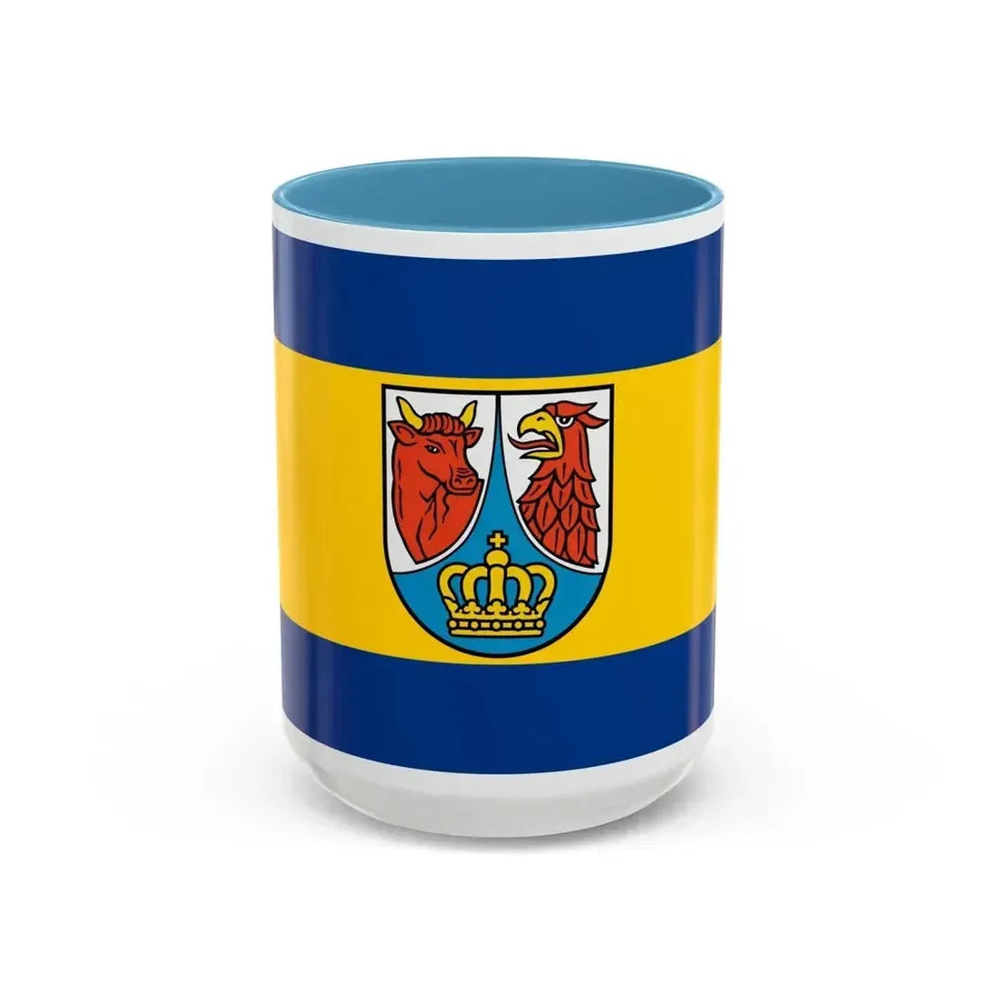Flag of Dahme Spreewald Germany - Accent Coffee Mug 15oz Light Blue - Go Mug Yourself