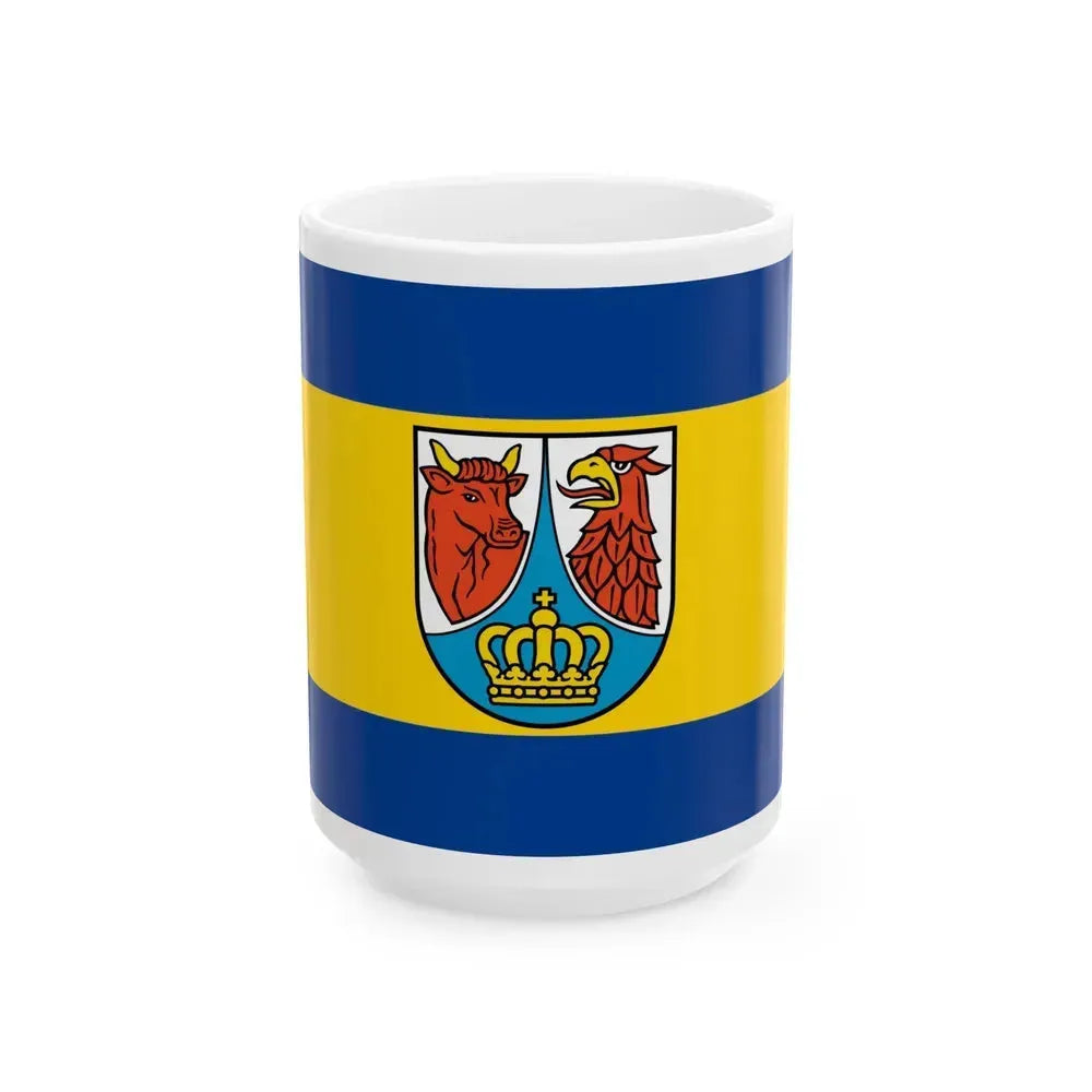 Flag of Dahme Spreewald Germany - White Coffee Mug 15oz - Go Mug Yourself