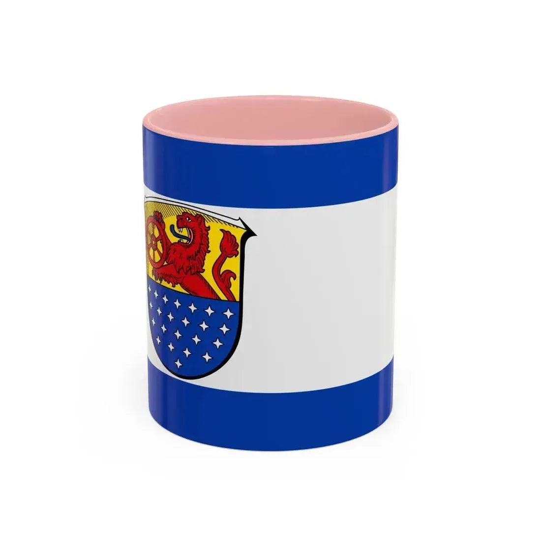 Flag of Darmstadt Dieburg Germany - Accent Coffee Mug 11oz Pink - Go Mug Yourself