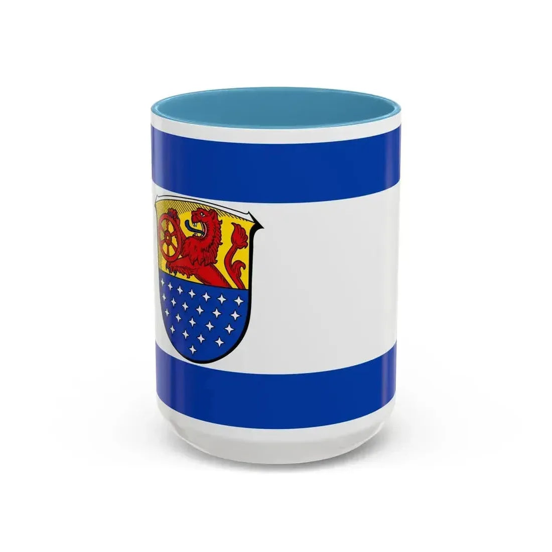 Flag of Darmstadt Dieburg Germany - Accent Coffee Mug 15oz Light Blue - Go Mug Yourself