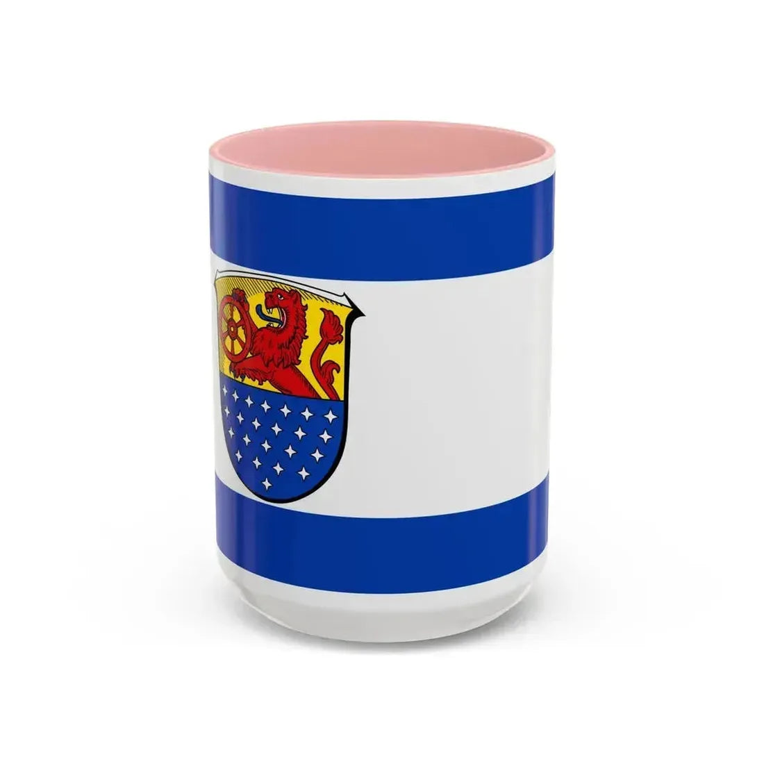 Flag of Darmstadt Dieburg Germany - Accent Coffee Mug 15oz Pink - Go Mug Yourself