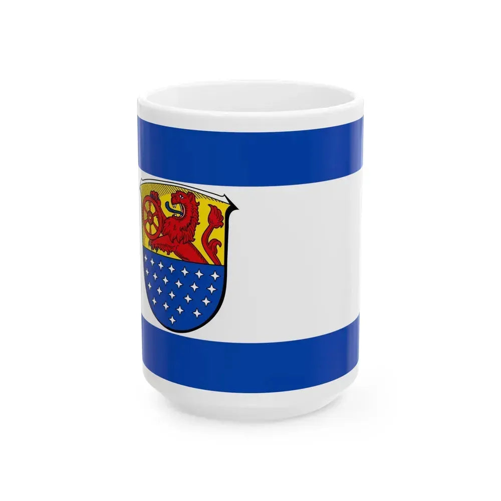 Flag of Darmstadt Dieburg Germany - White Coffee Mug 15oz - Go Mug Yourself
