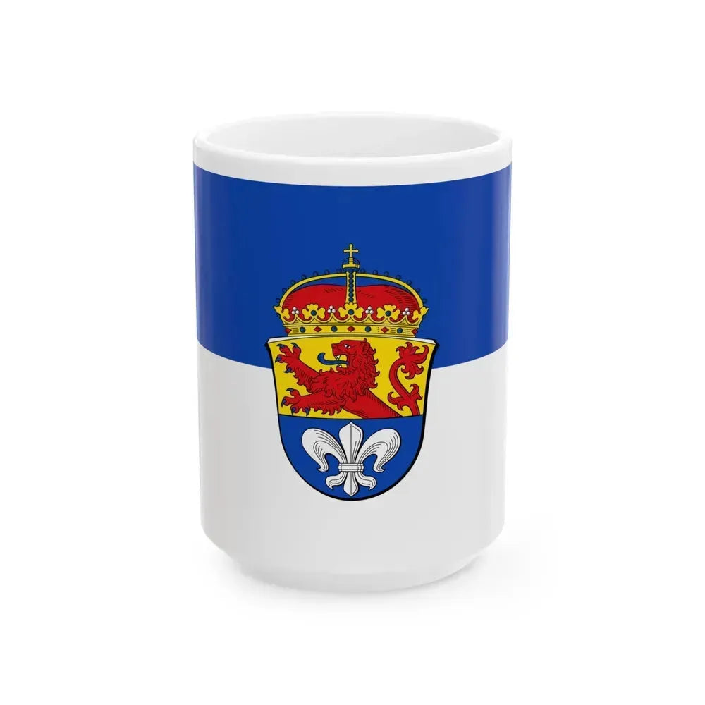Flag of Darmstadt Germany - White Coffee Mug 15oz - Go Mug Yourself