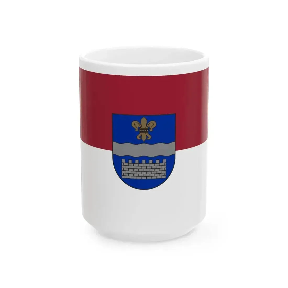 Flag of Daugavpils (Latvia) White Coffee Mug 15oz - Go Mug Yourself