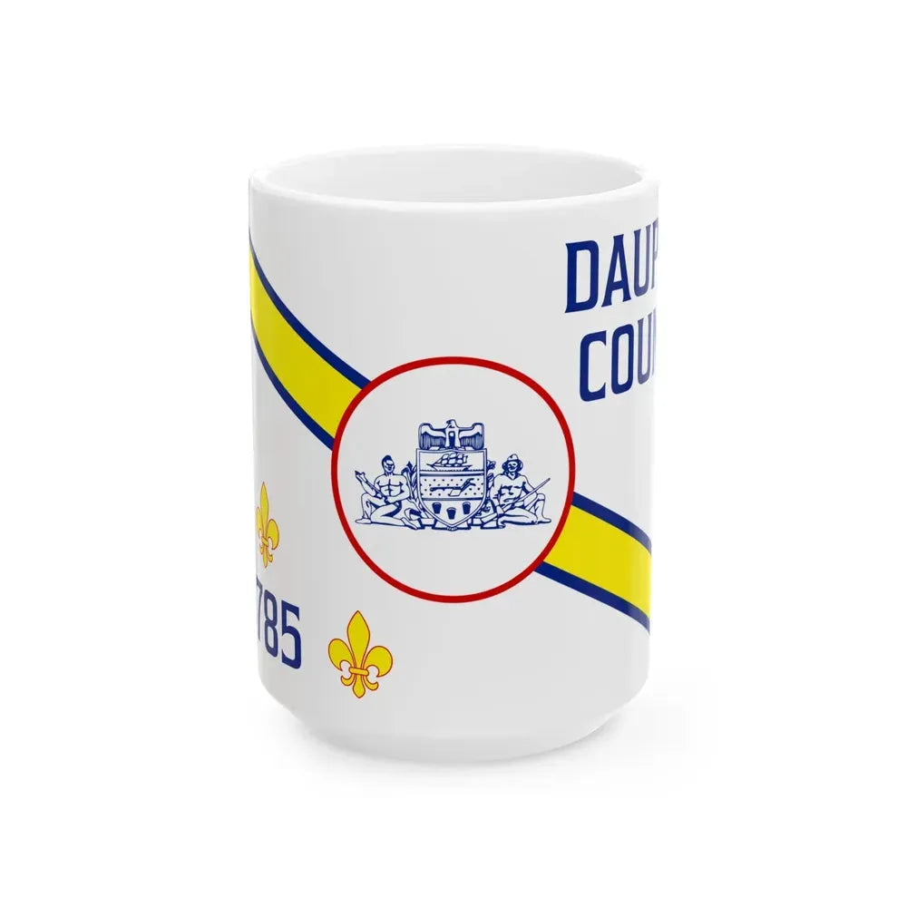 Flag of Dauphin County Pennsylvania (United States) White Coffee Mug 15oz - Go Mug Yourself