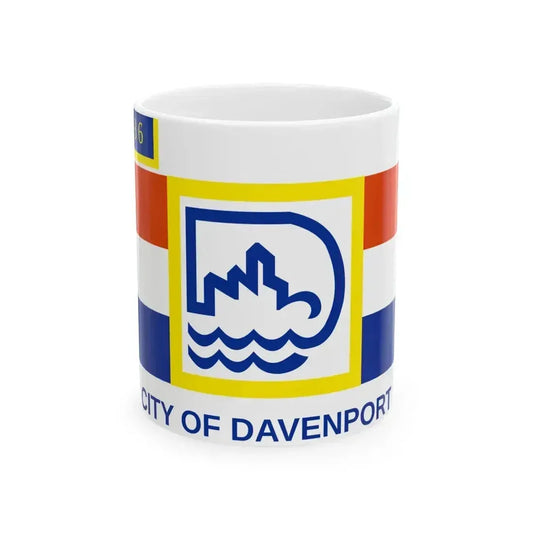 Flag of Davenport Iowa (United States) White Coffee Mug 11oz - Go Mug Yourself