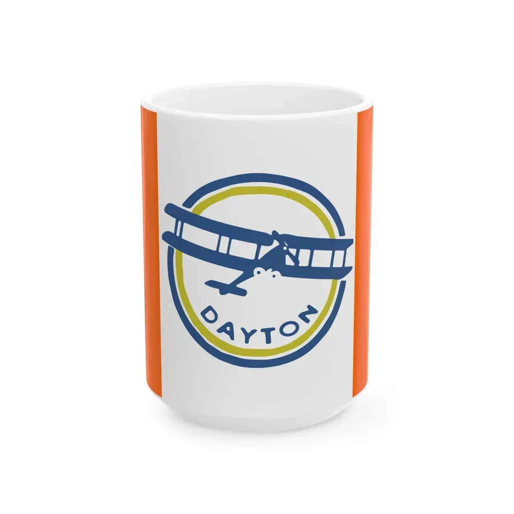 Flag of Dayton Ohio 1917-1958 (United States) White Coffee Mug 15oz - Go Mug Yourself