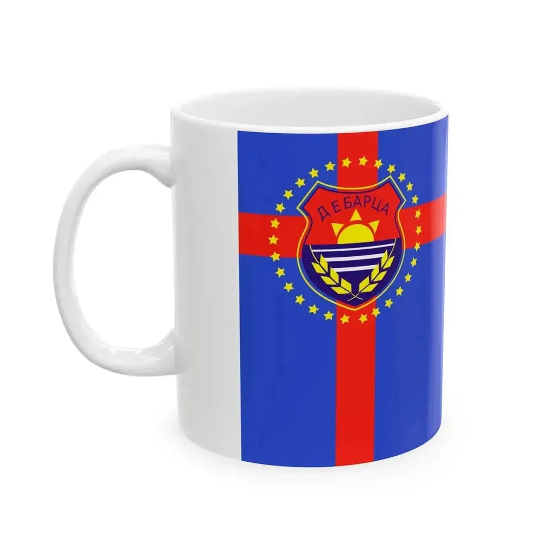 Flag of Debarca Municipality North Macedonia (North Macedonia) White Coffee Mug - Go Mug Yourself