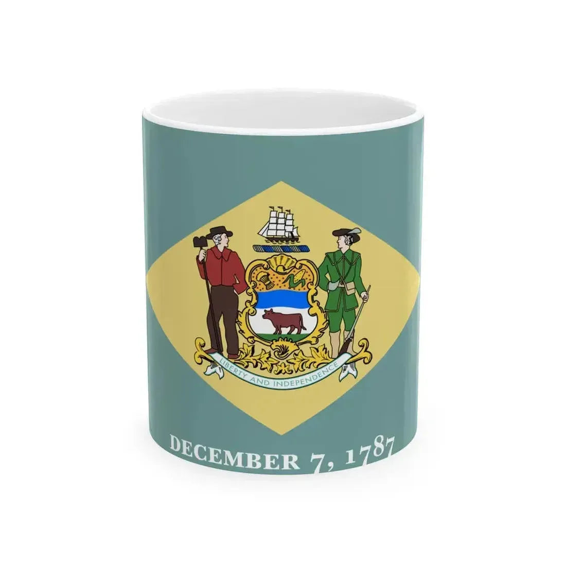 Flag of Delaware 3-2 (United States) White Coffee Mug 11oz - Go Mug Yourself