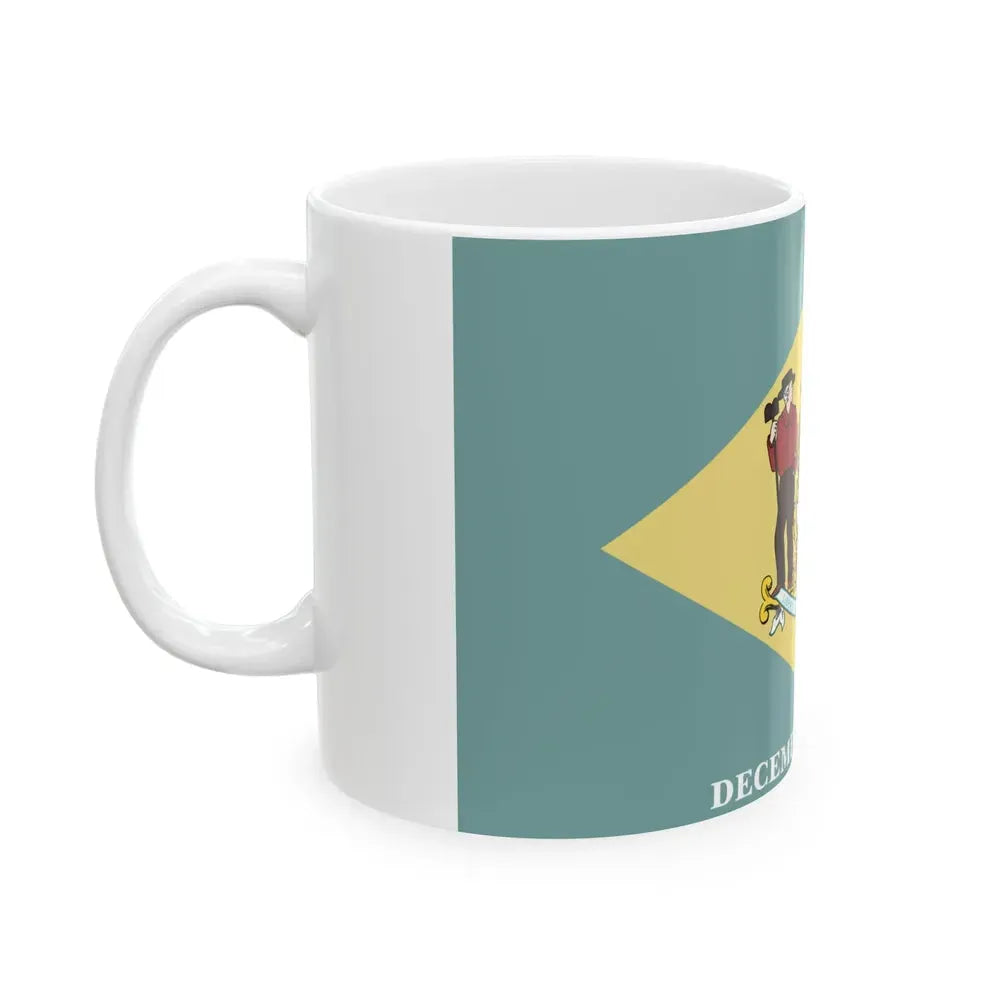 Flag of Delaware 3-2 (United States) White Coffee Mug - Go Mug Yourself