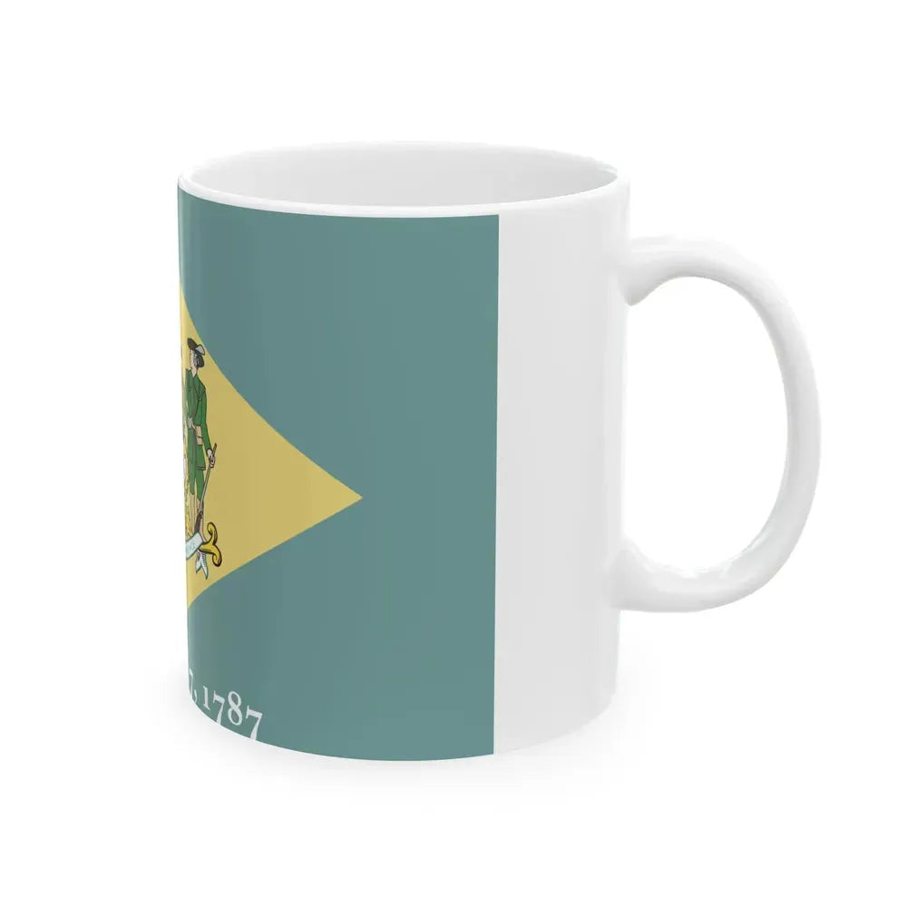Flag of Delaware 3-2 (United States) White Coffee Mug - Go Mug Yourself