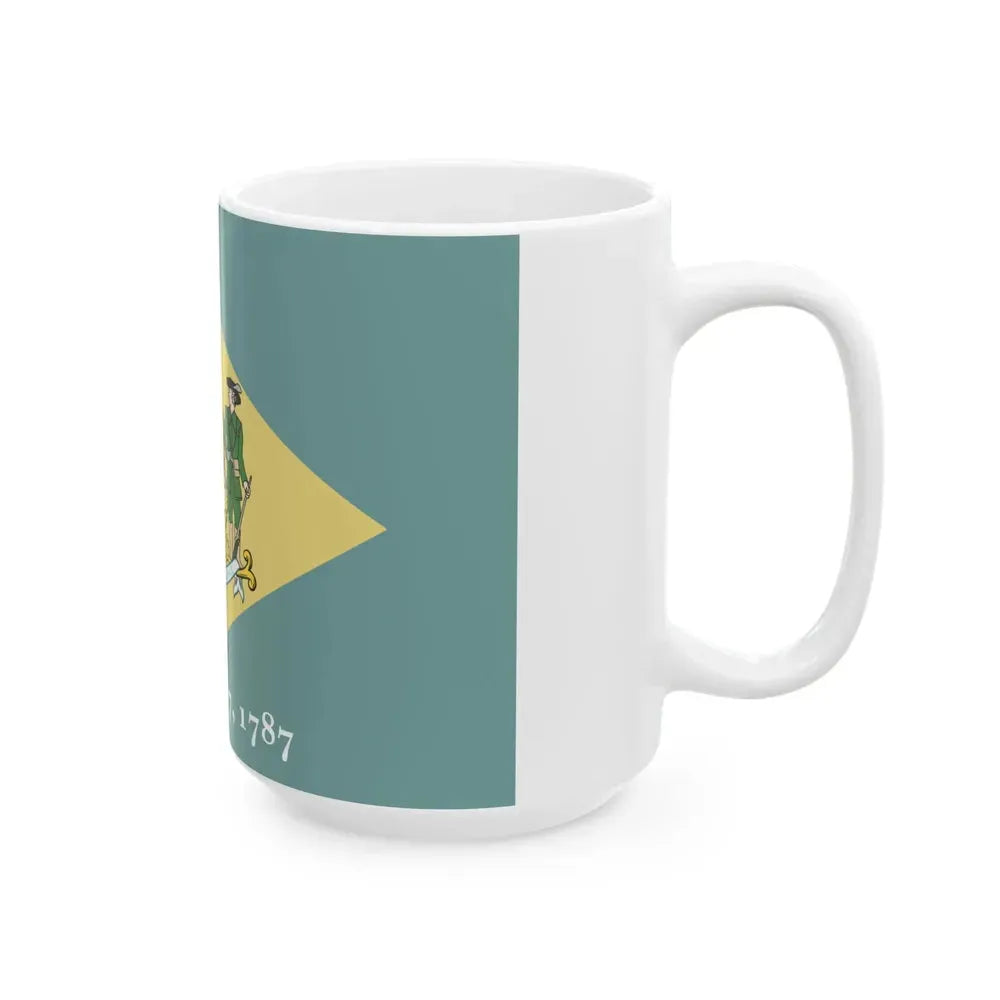 Flag of Delaware 3-2 (United States) White Coffee Mug - Go Mug Yourself