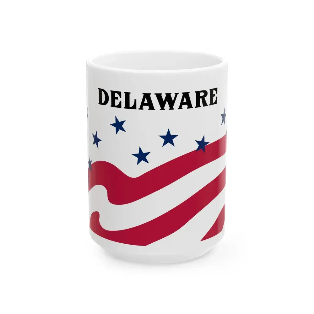 Flag of Delaware County Iowa Sesquicentennial (United States) White Coffee Mug 15oz - Go Mug Yourself