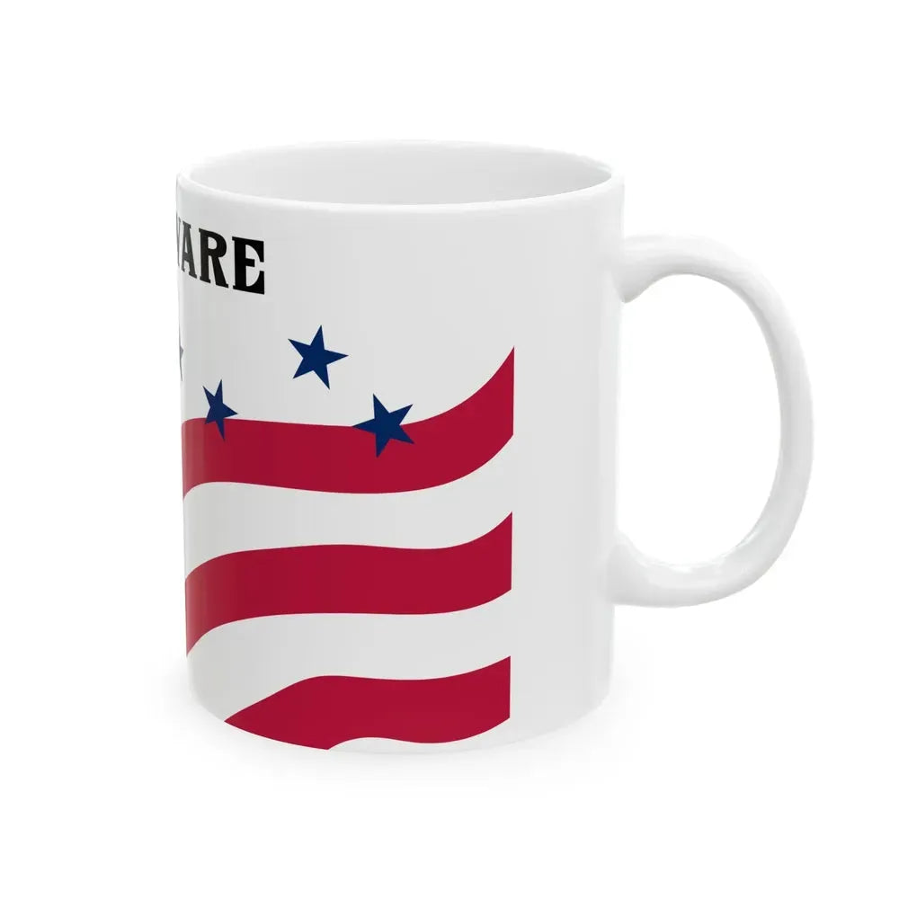 Flag of Delaware County Iowa Sesquicentennial (United States) White Coffee Mug - Go Mug Yourself