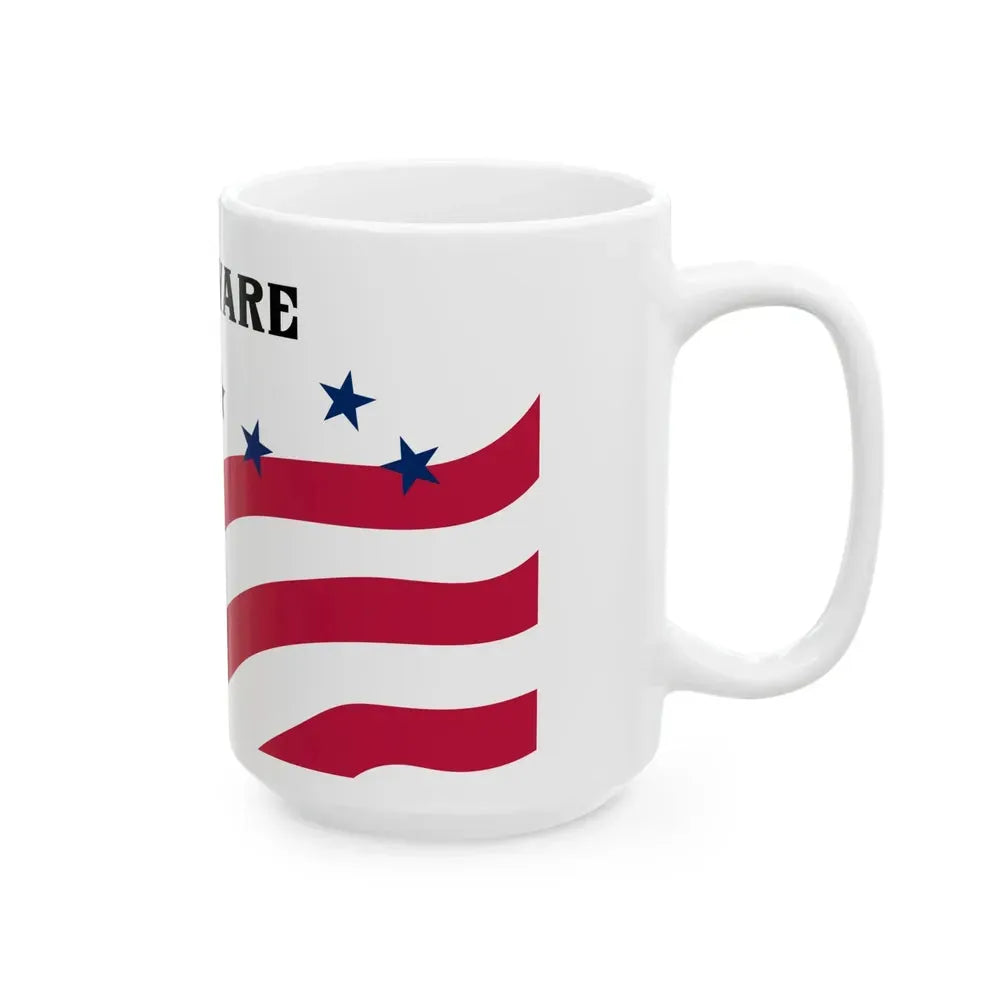 Flag of Delaware County Iowa Sesquicentennial (United States) White Coffee Mug - Go Mug Yourself