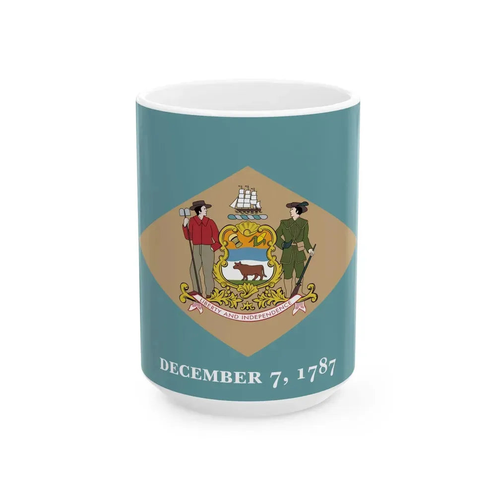 Flag of Delaware (United States) White Coffee Mug 15oz - Go Mug Yourself