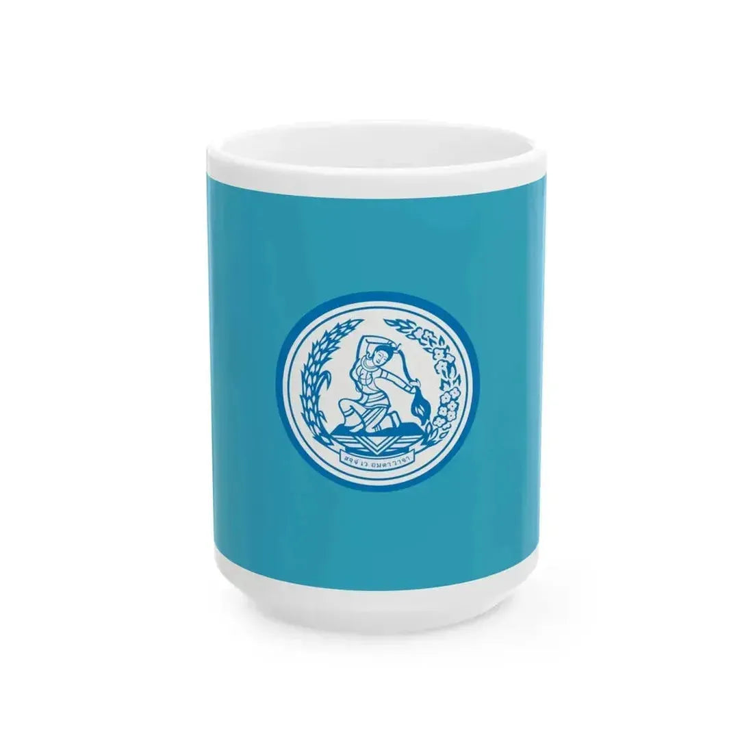 Flag of Democrat Party Thailand Variant (Thailand) White Coffee Mug 15oz - Go Mug Yourself