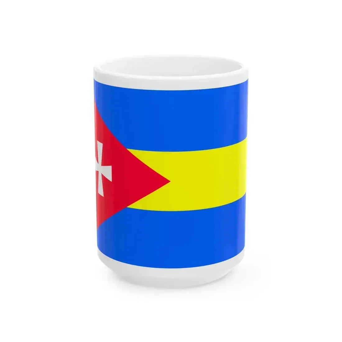 Flag of Demydivka Raion (Ukraine) White Coffee Mug 15oz - Go Mug Yourself
