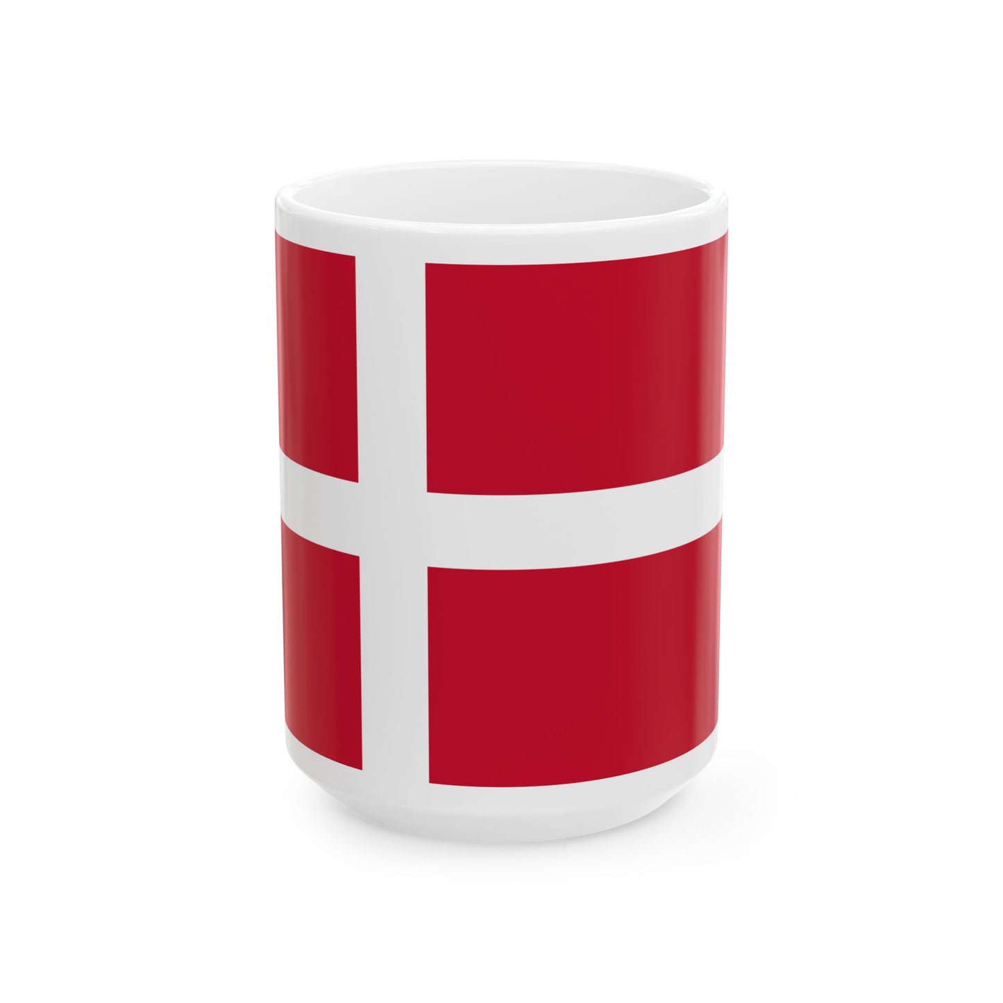 Flag of Denmark 3-2 (Denmark) White Coffee Mug-15oz-Go Mug Yourself