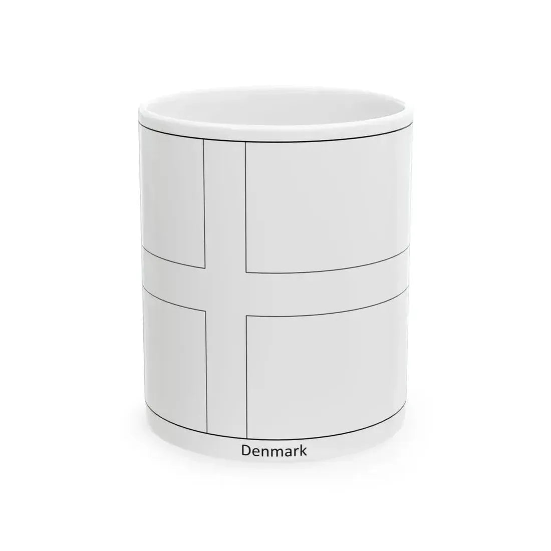Flag of Denmark colouring page (Denmark) White Coffee Mug 11oz - Go Mug Yourself