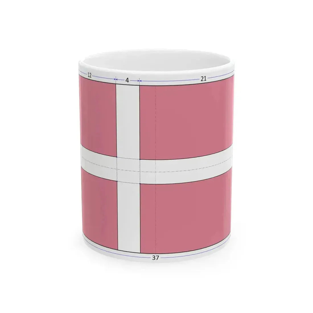 Flag of Denmark construction sheet (Denmark) White Coffee Mug 11oz - Go Mug Yourself