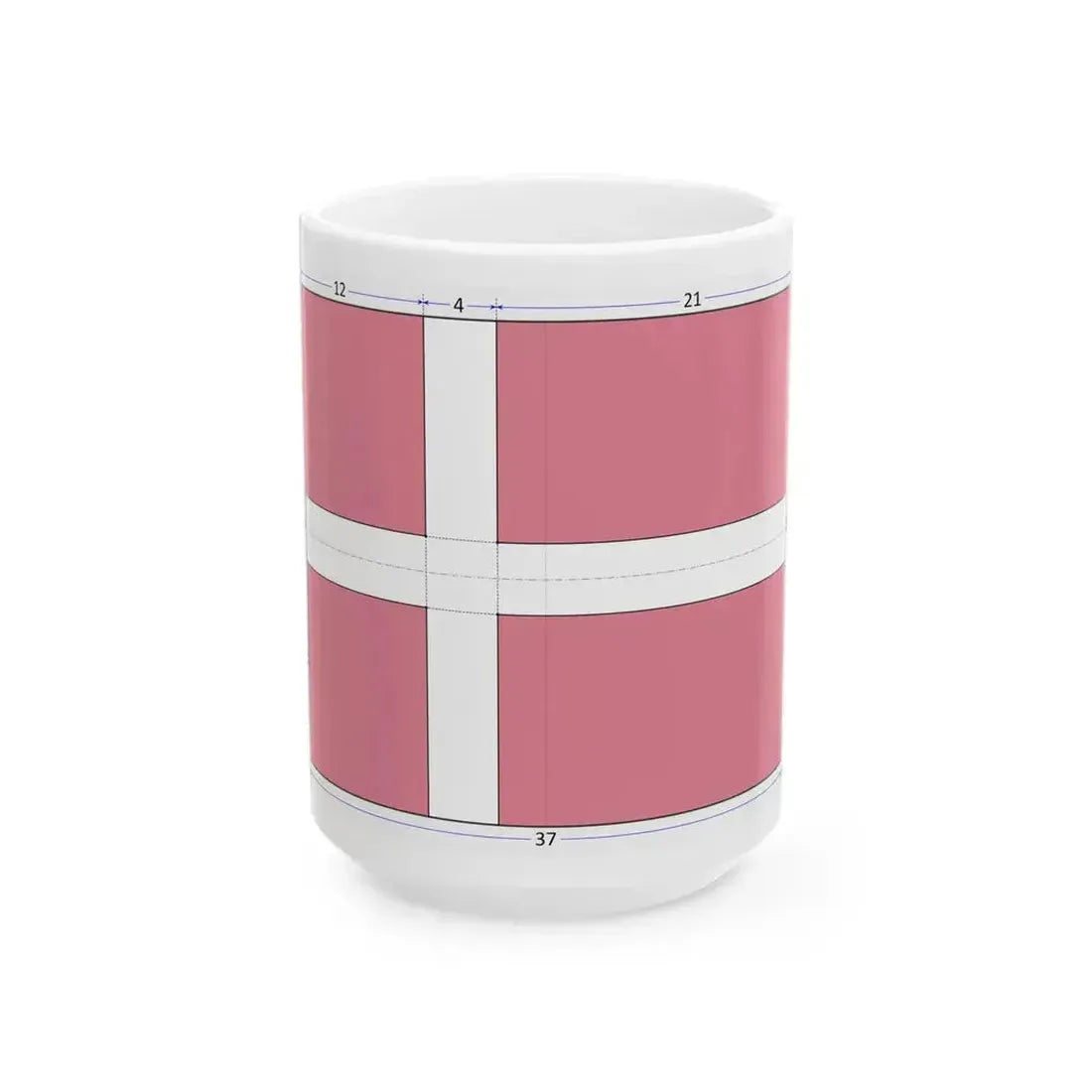 Flag of Denmark construction sheet (Denmark) White Coffee Mug 15oz - Go Mug Yourself
