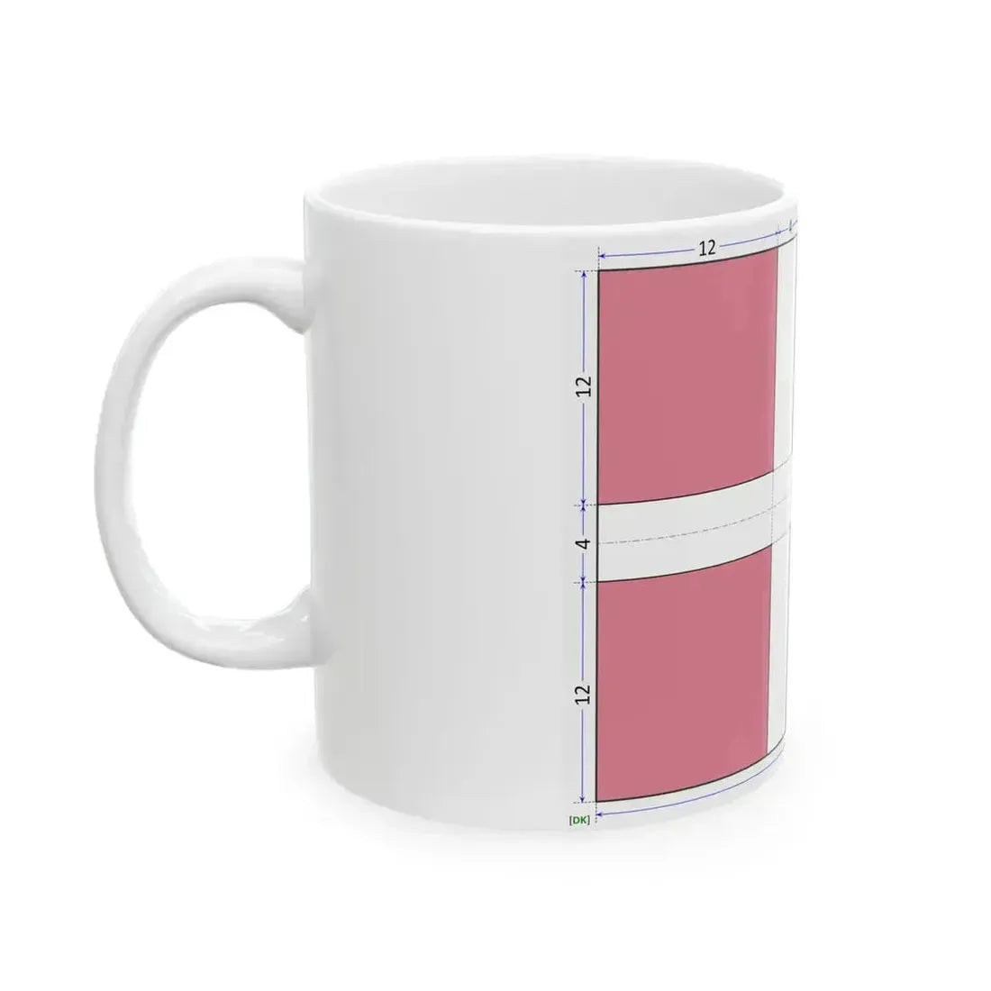 Flag of Denmark construction sheet (Denmark) White Coffee Mug - Go Mug Yourself