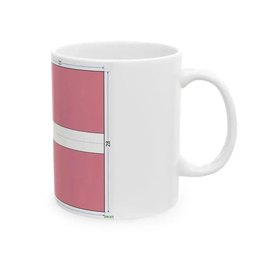Flag of Denmark construction sheet (Denmark) White Coffee Mug - Go Mug Yourself