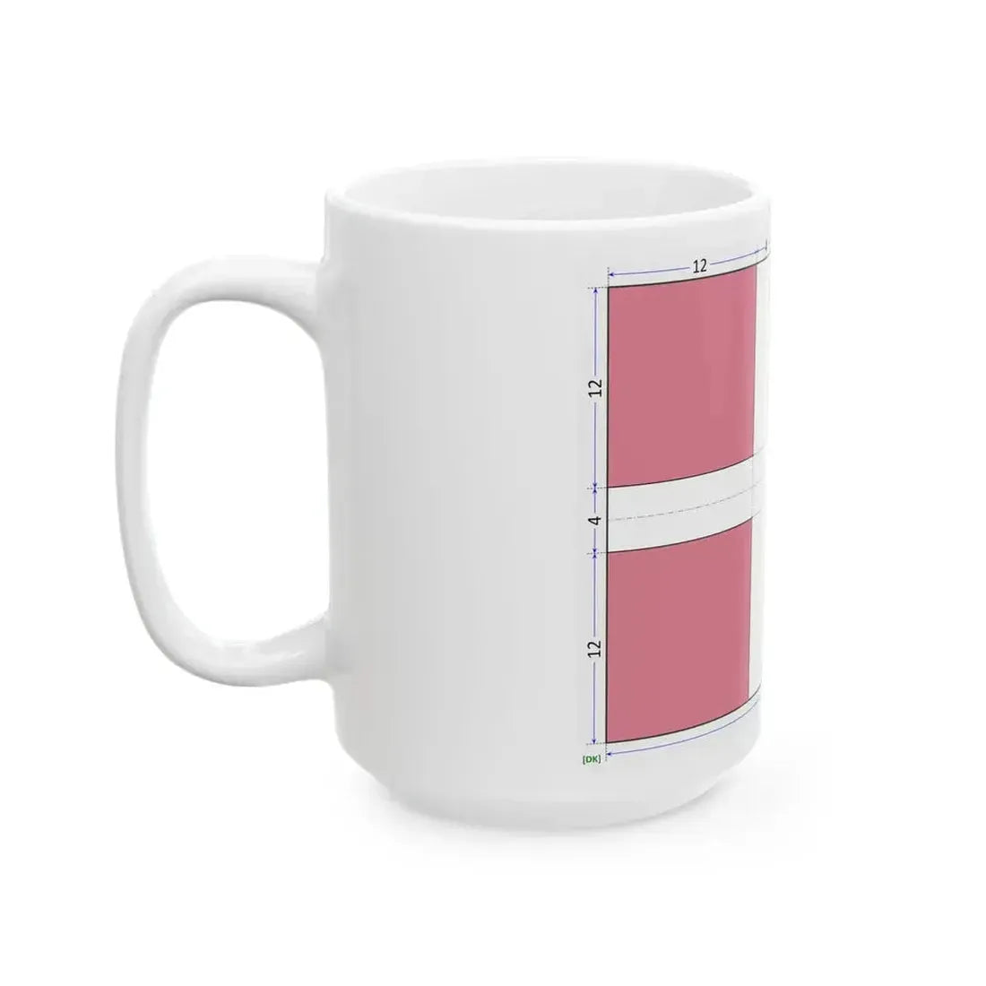 Flag of Denmark construction sheet (Denmark) White Coffee Mug - Go Mug Yourself