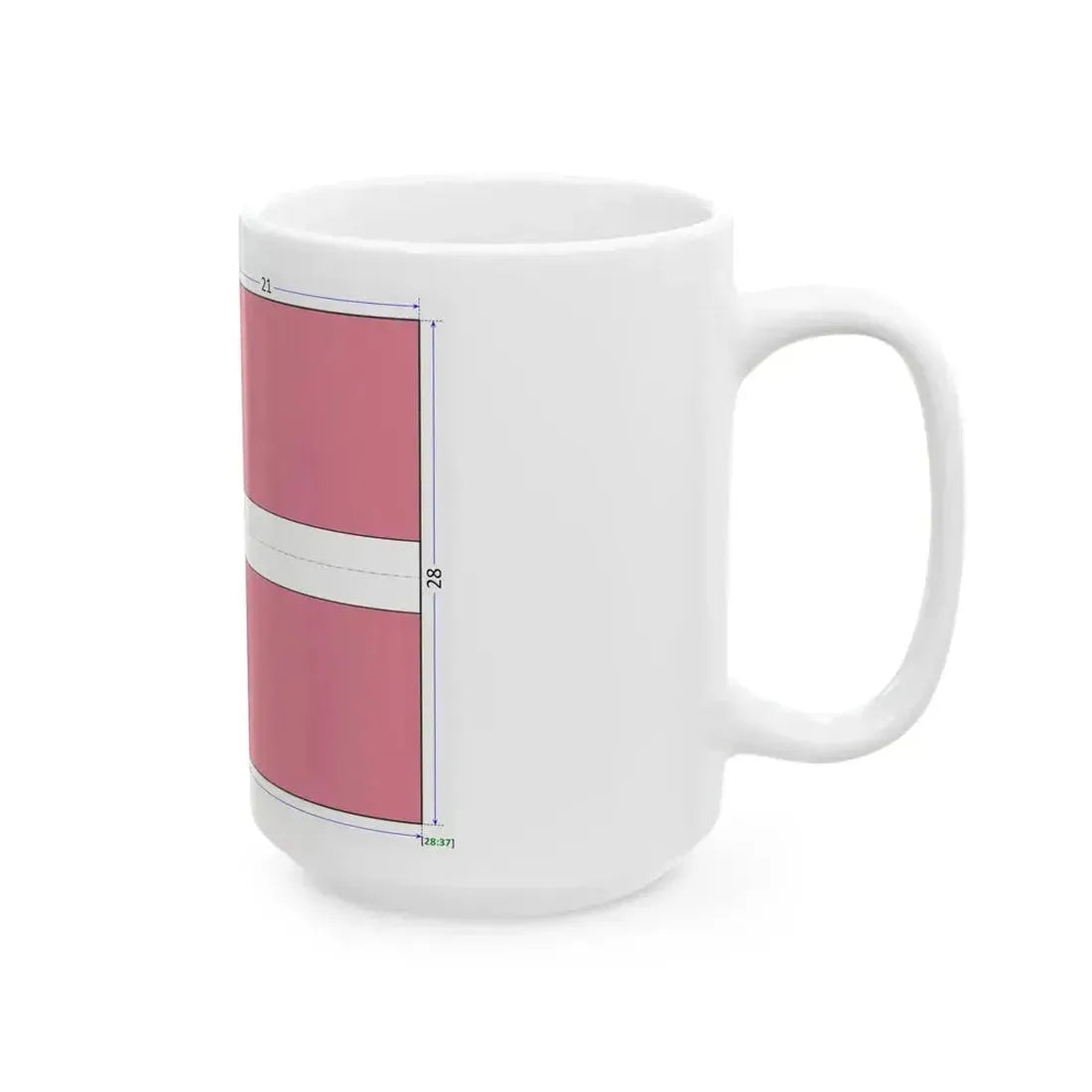 Flag of Denmark construction sheet (Denmark) White Coffee Mug - Go Mug Yourself